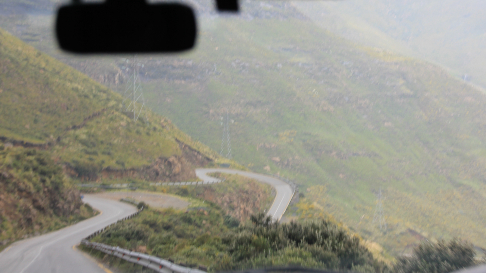  The Pass down to the Eastern Lowland of Lesotho is full of twists and turns