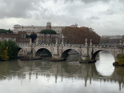 The Ponte Sant'Angelo over the River Tiber. 