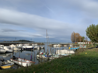 One of the harbours on the lake shore.