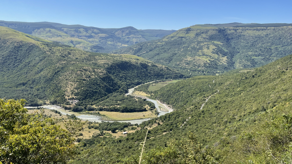 The Umkomaas River in the valley below.