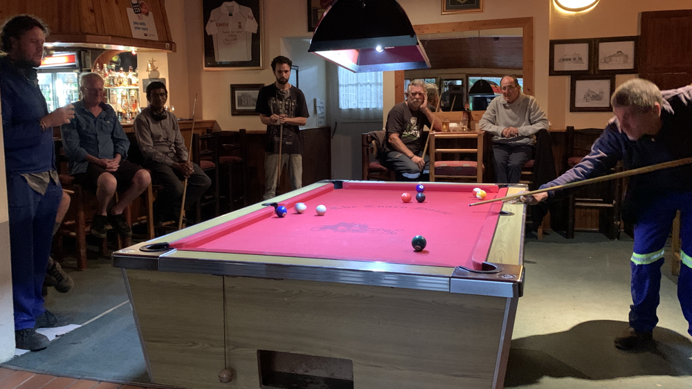 Friday night pool competition.