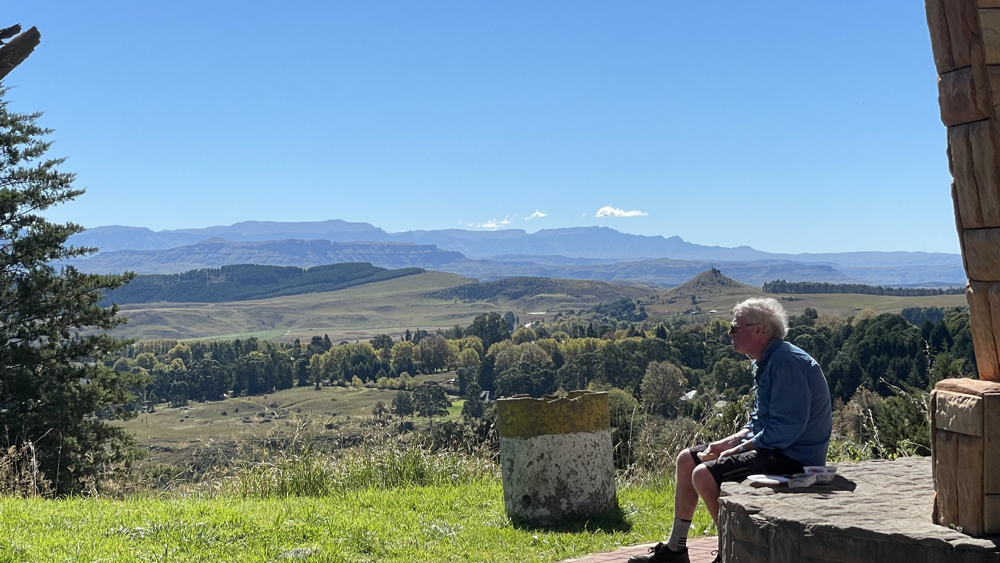 Kevin enjoying the view of the Drakensberg.